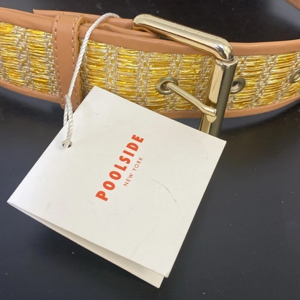 POOLSIDE Metallic Raffia Belt Bag brand new with tags